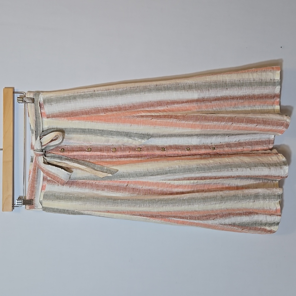 Tregene Anthropologie Linen‎ Belted Midi Maxi Skirt Size XS Coastal